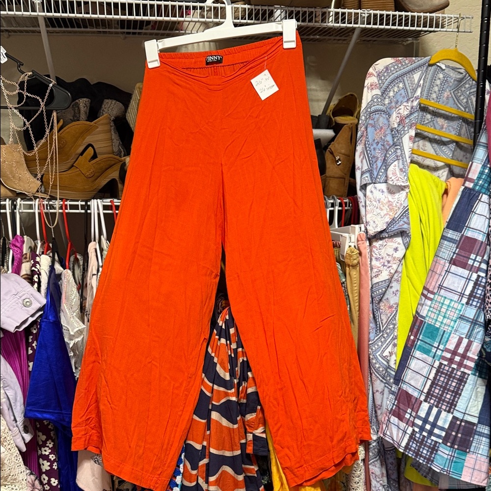Stretch waist WINNY MODA- WINNY MEDIUM Orange Pants